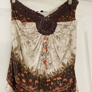 Sky strapless crochet design top